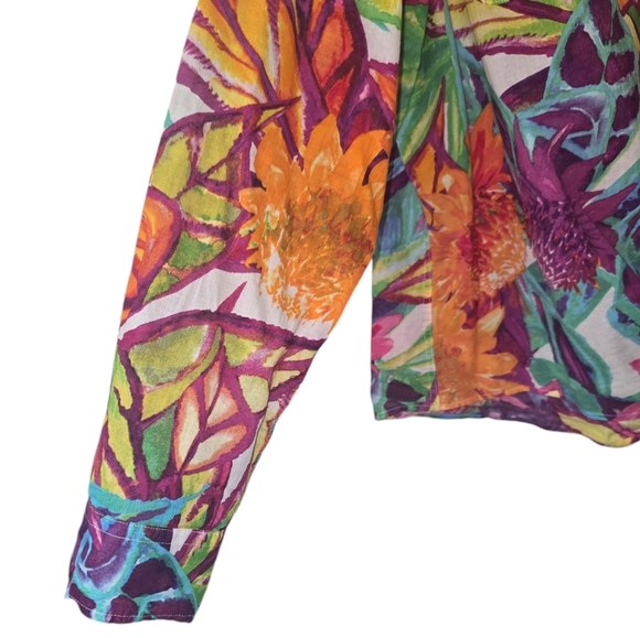 Lauren Ralph Lauren Vibrant Tropical Pribt Top Size XXL - Picture 2 of 11